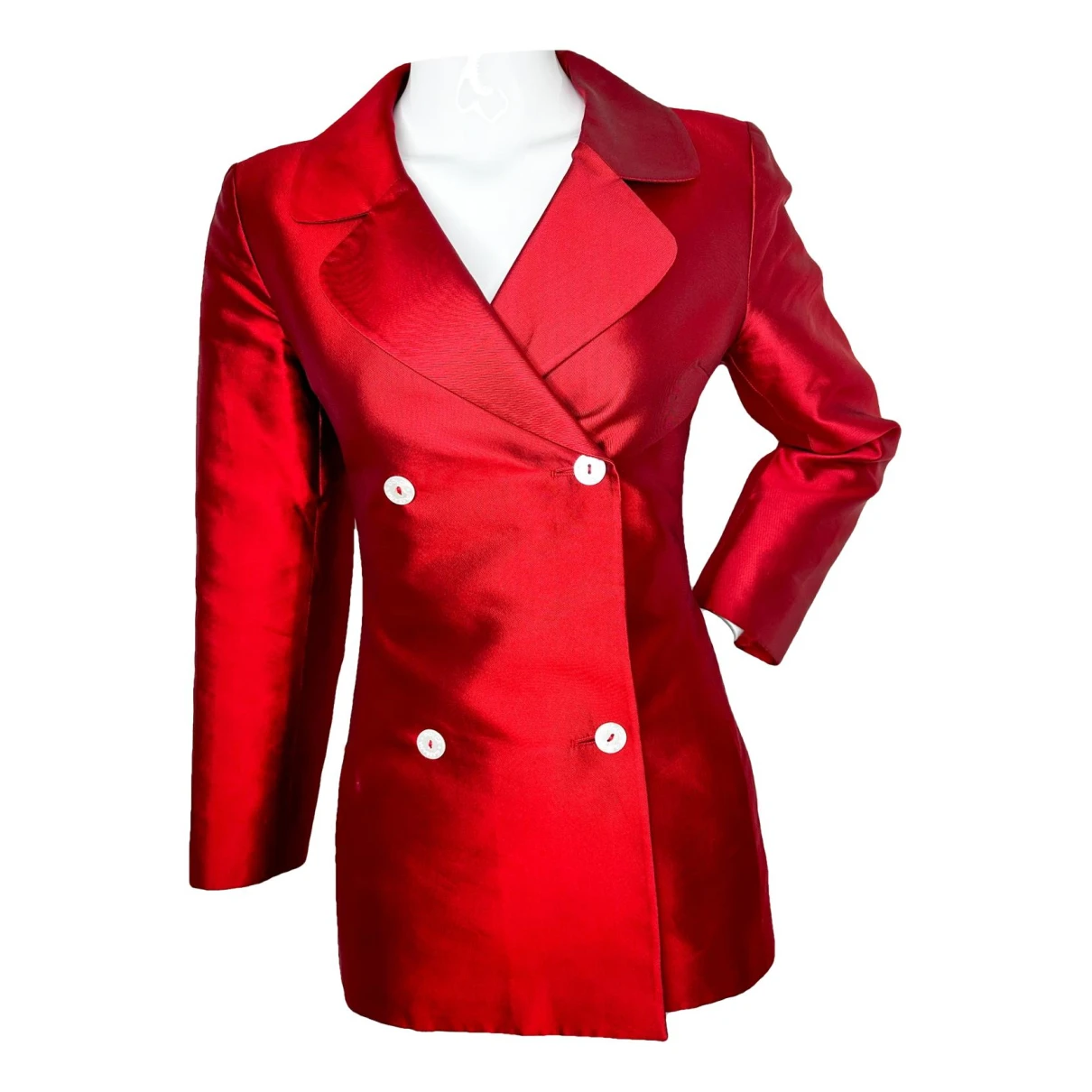 Pre-owned Dolce & Gabbana Silk Blazer In Red