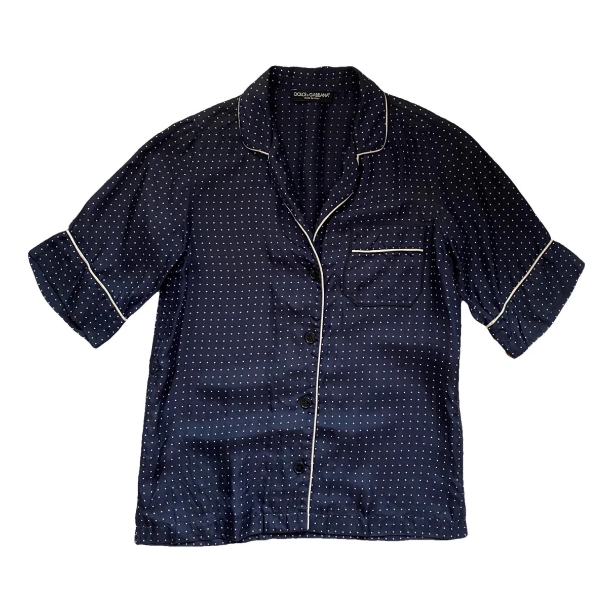 Pre-owned Dolce & Gabbana Silk Blouse In Navy