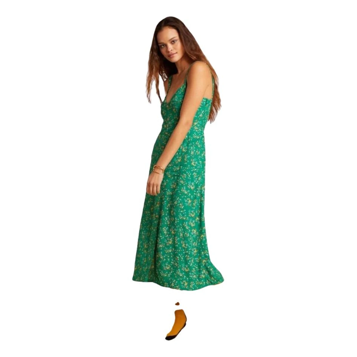 Pre-owned Faithfull The Brand Mid-length Dress In Green