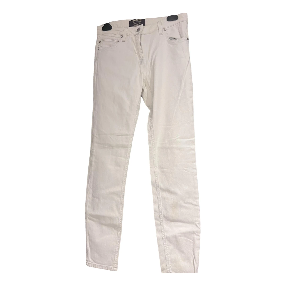 Pre-owned Roberto Cavalli Straight Jeans In White