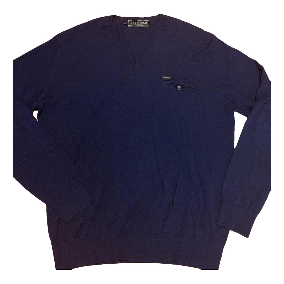 Pre-owned Dsquared2 Wool Pull In Navy