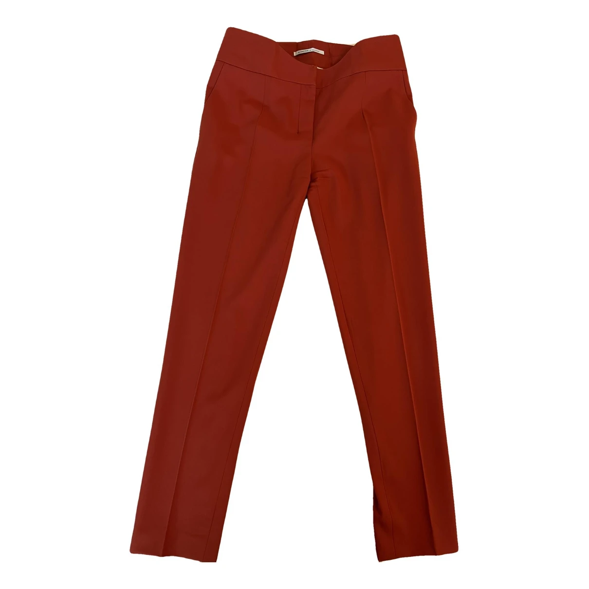 Pre-owned Agnona Wool Straight Pants In Orange