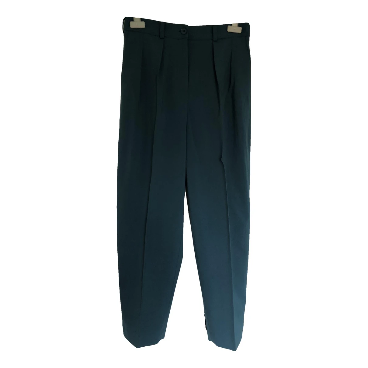 Pre-owned Diane Von Furstenberg Wool Carot Pants In Turquoise