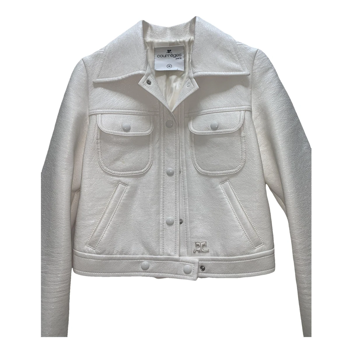 Pre-owned Courrèges Vinyl Jacket In White