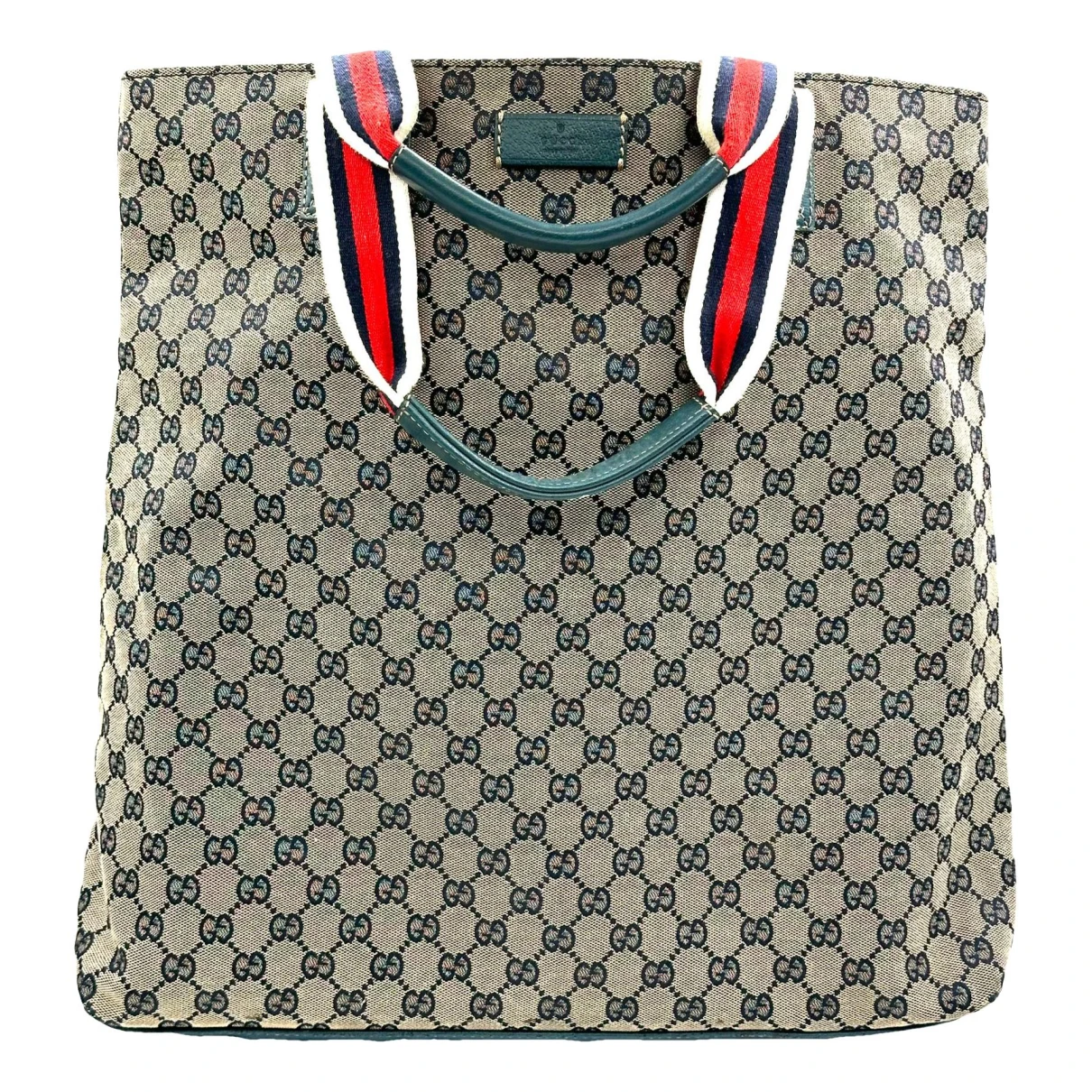 Pre-owned Gucci Cloth Tote In Blue