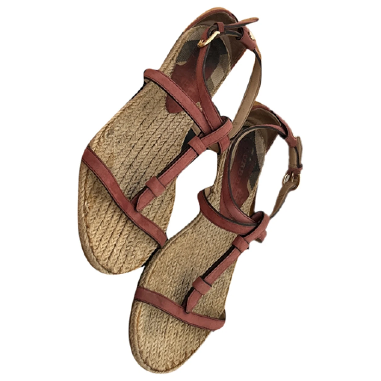 Pre-owned Burberry Leather Sandals In Pink