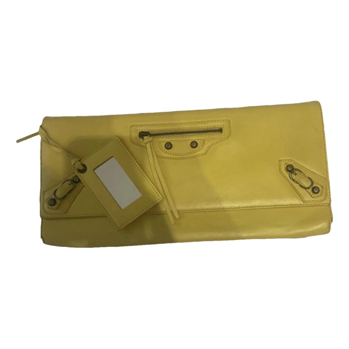 Pre-owned Balenciaga Envelop Leather Handbag In Yellow