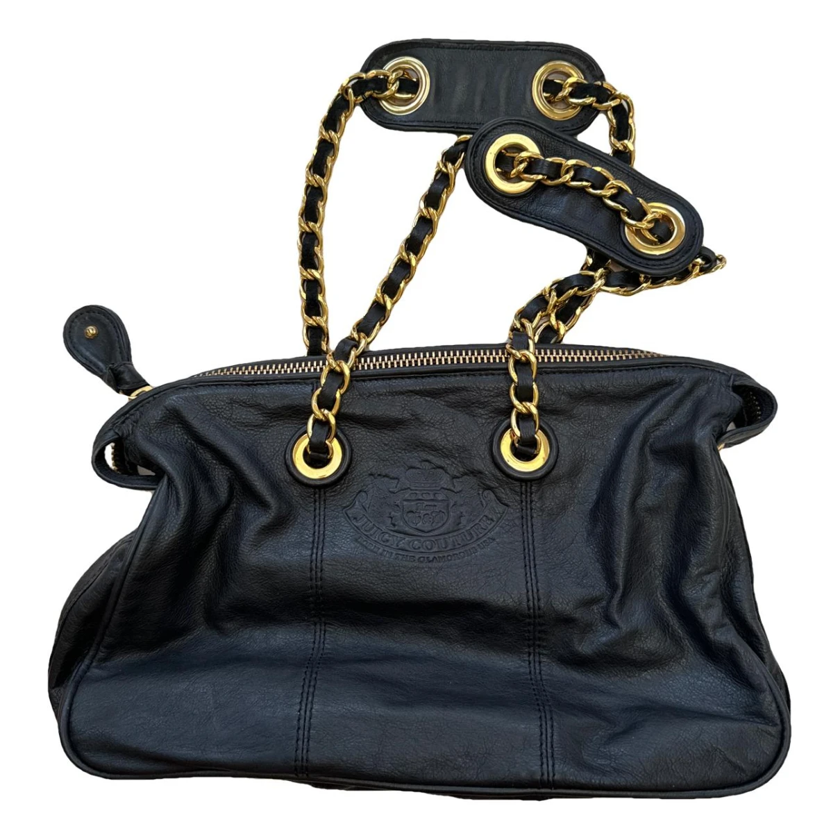 Pre-owned Juicy Couture Leather Handbag In Black