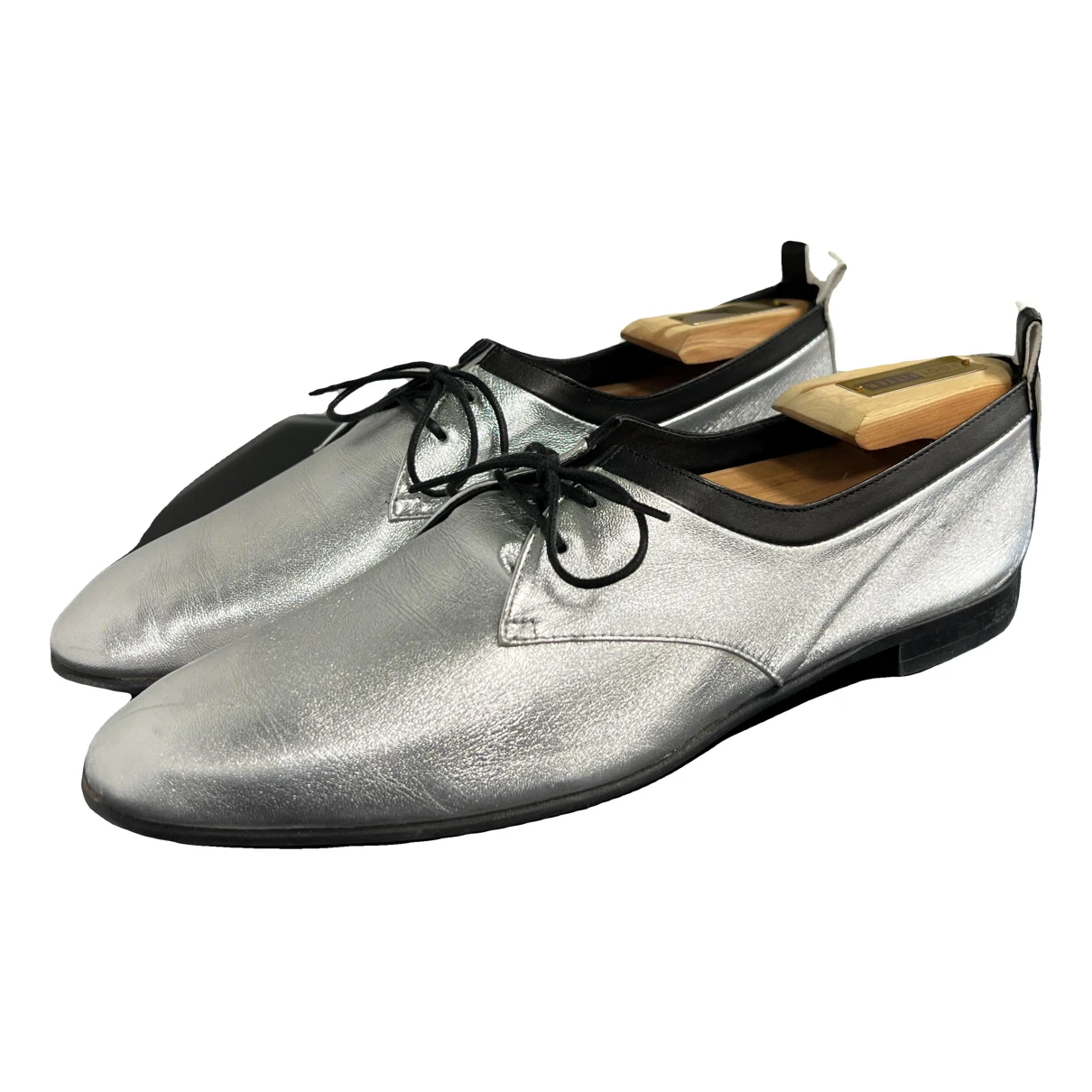 Pre-owned Pierre Hardy Leather Flats In Metallic