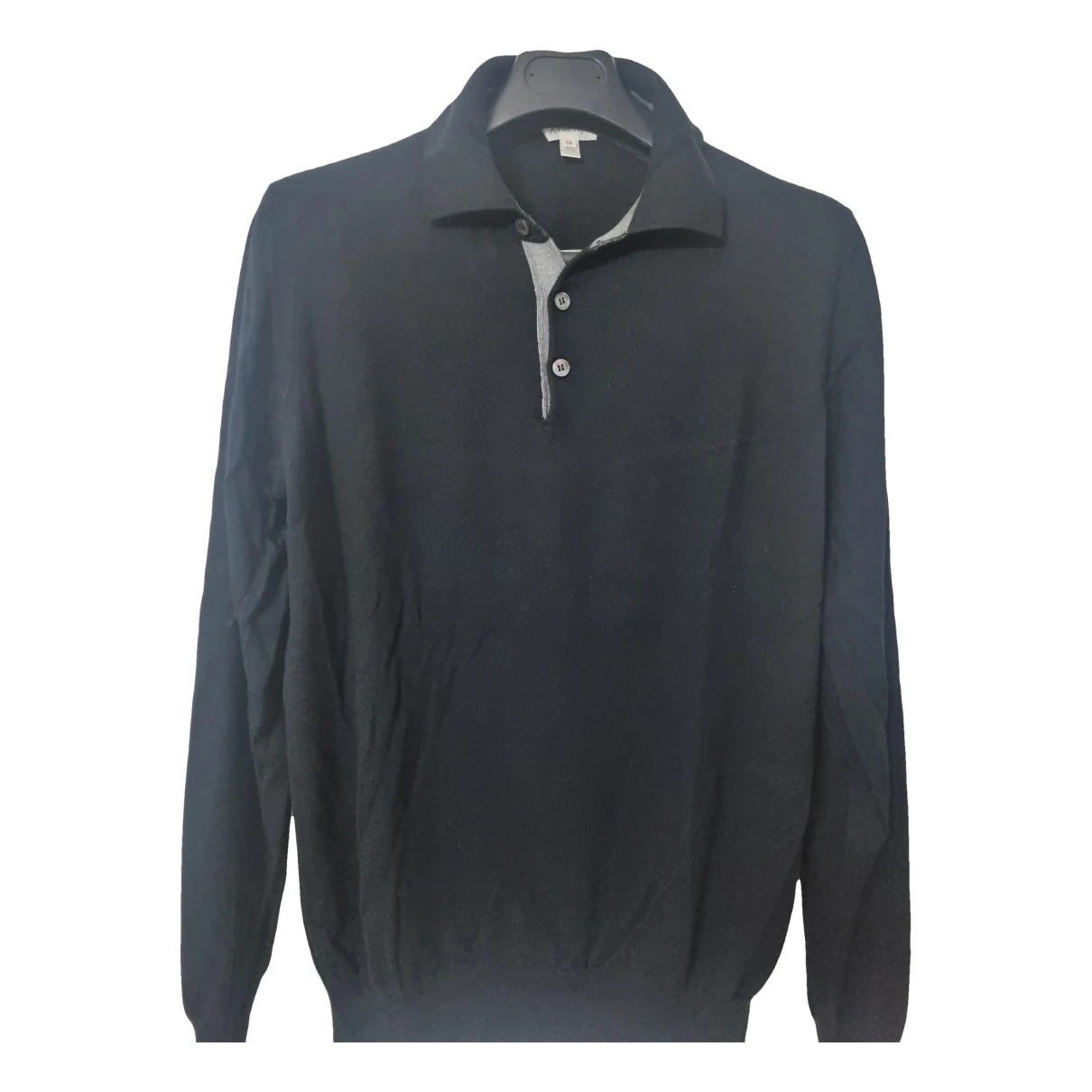 Pre-owned Brioni Silk Polo Shirt In Black