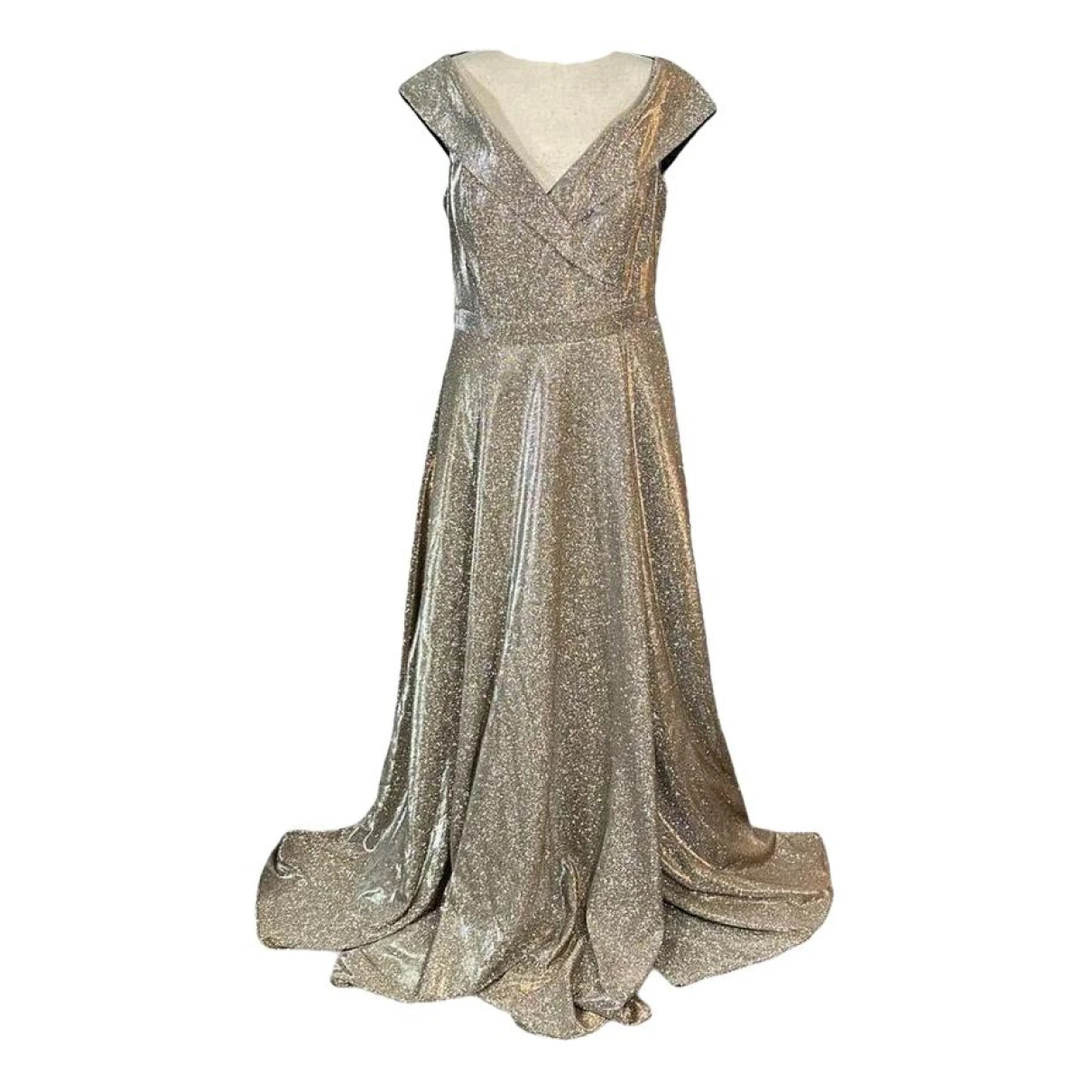 Pre-owned Xscape Maxi Dress In Gold