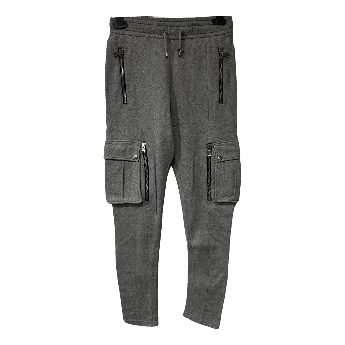 Pre-owned Balmain Trousers In Grey