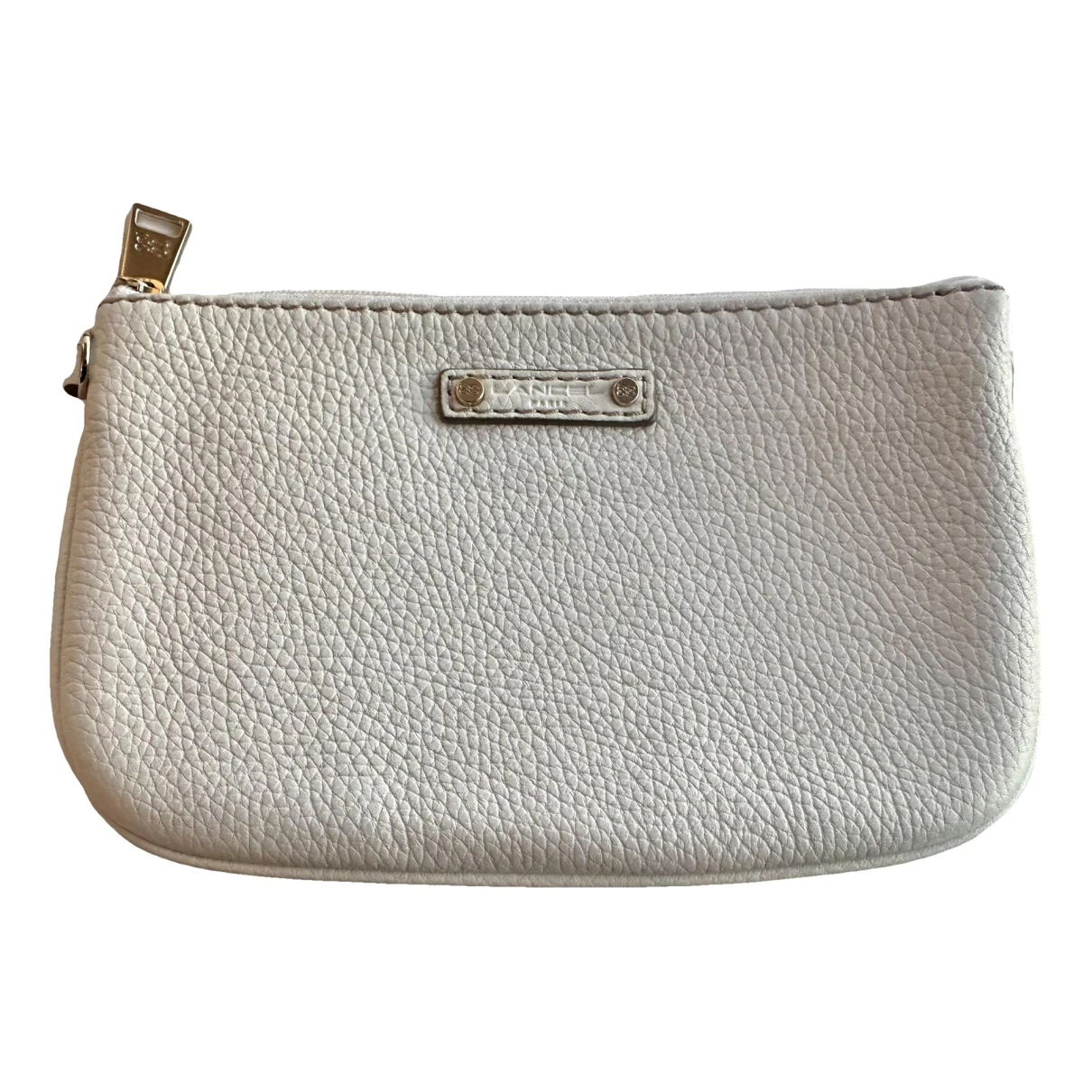 Pre-owned Lancel Leather Clutch Bag In White