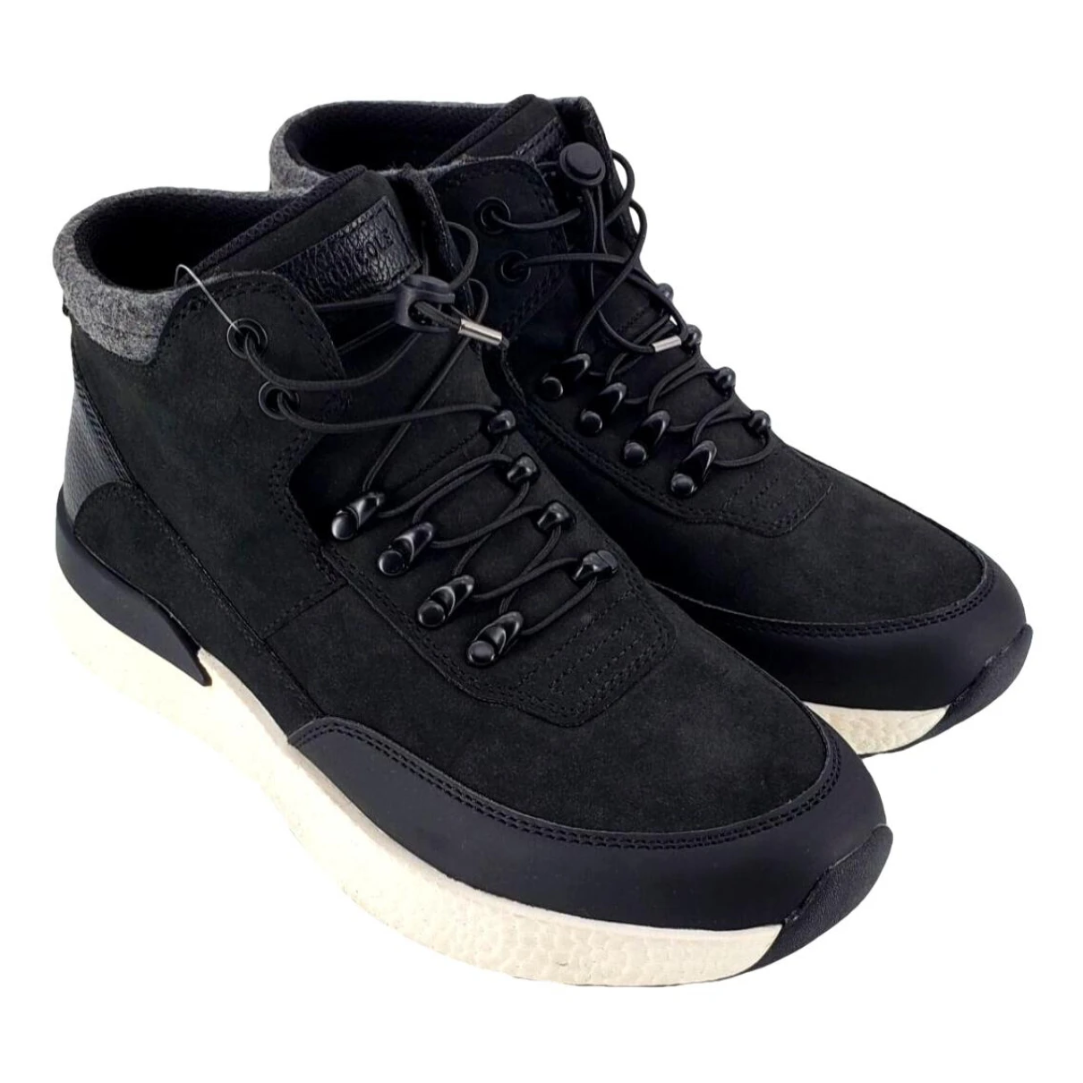 Pre-owned Kenneth Cole Vegan Leather High Trainers In Black