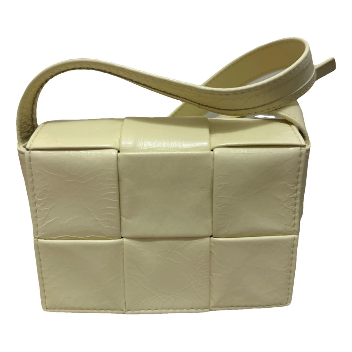 Pre-owned Bottega Veneta Cassette Leather Crossbody Bag In Yellow