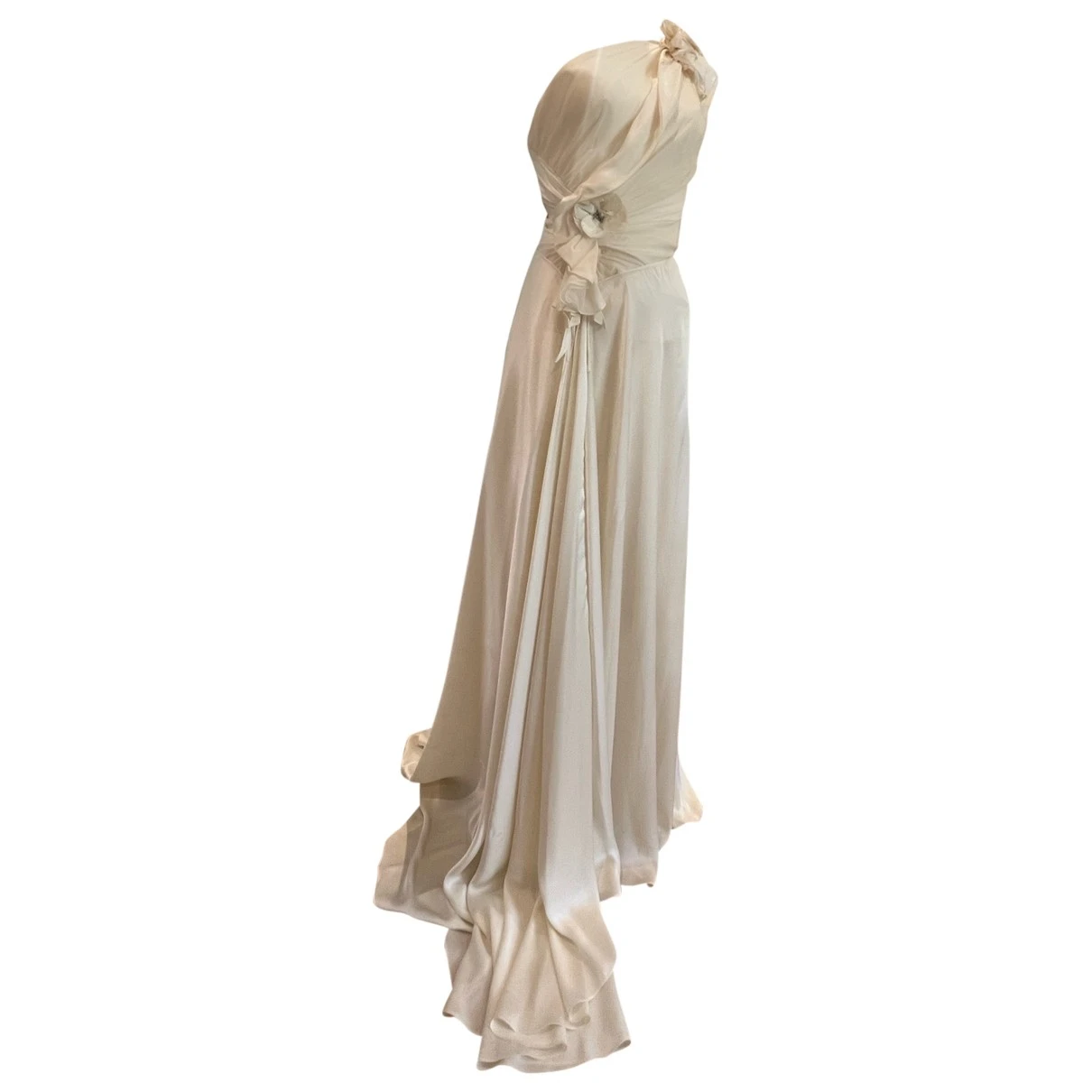 Pre-owned Jenny Packham Silk Dress In White