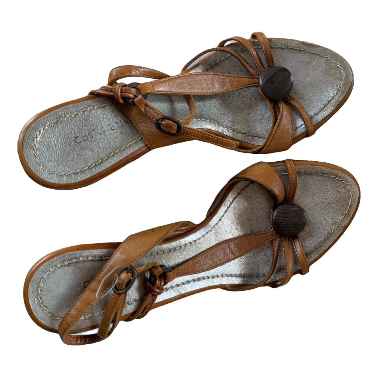Pre-owned Costume National Leather Sandals In Brown