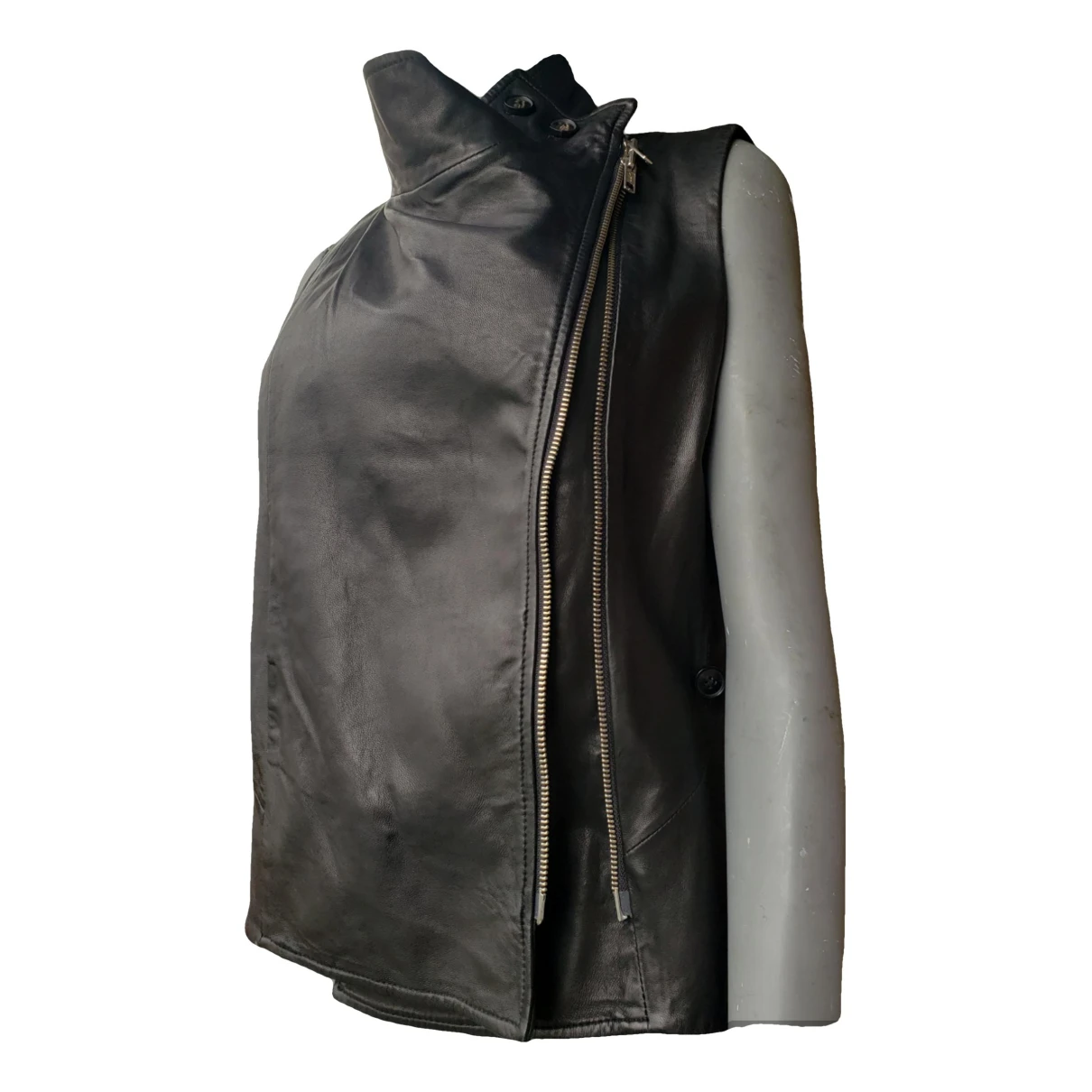 Pre-owned Ann Demeulemeester Leather Vest In Black