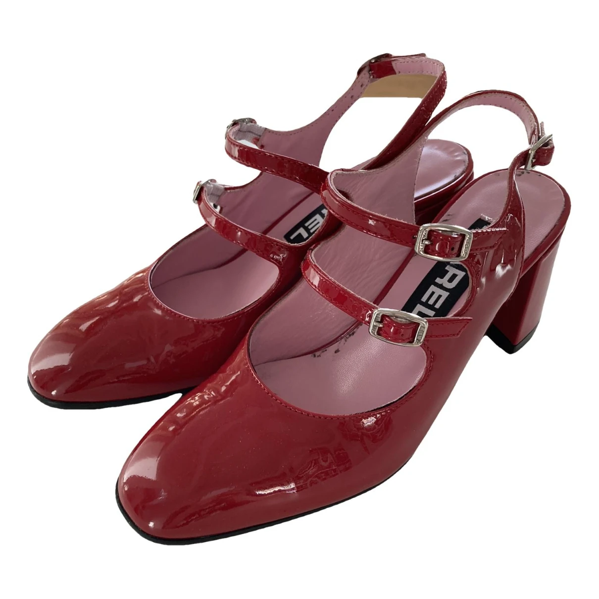 Pre-owned Carel Patent Leather Sandals In Red