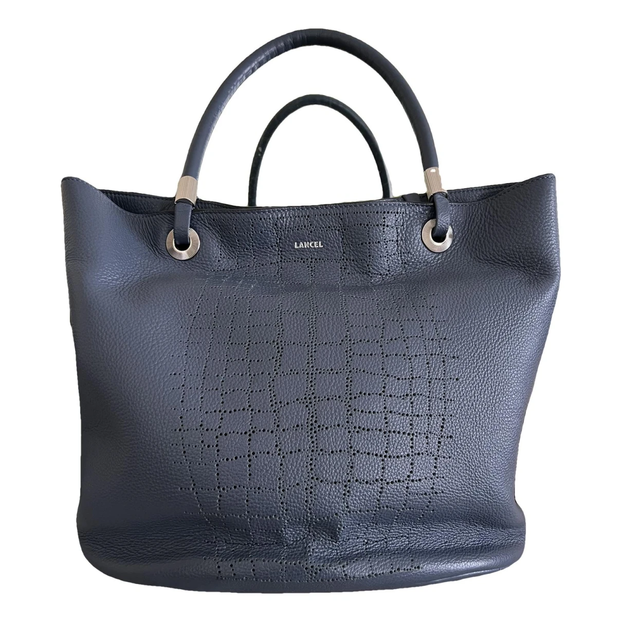 Pre-owned Lancel Flore Leather Handbag In Blue