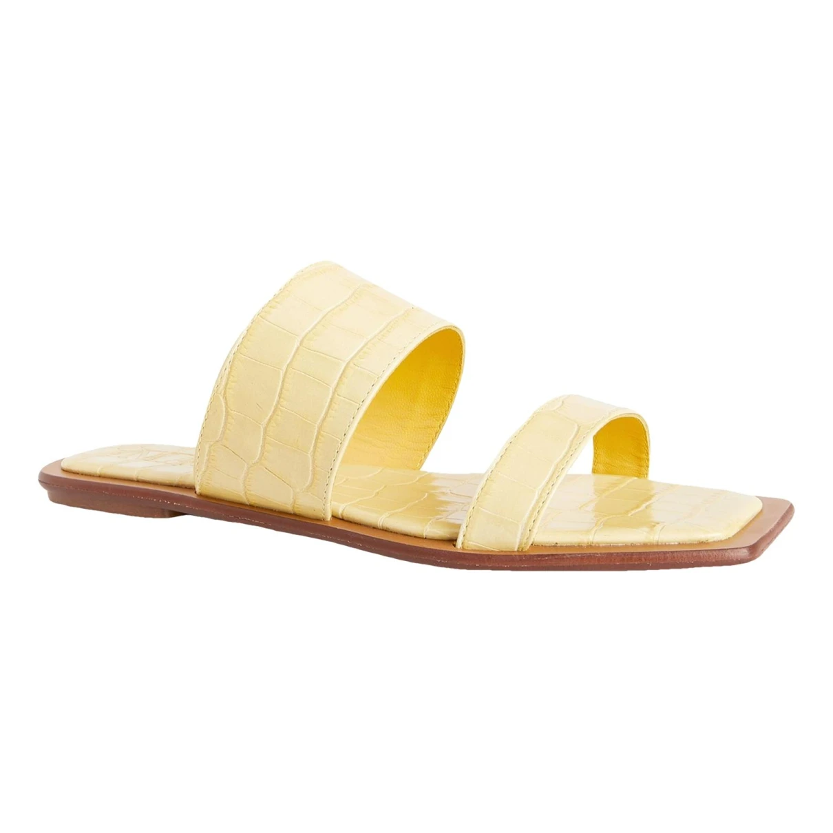 Pre-owned Max Mara Leather Mules In Yellow