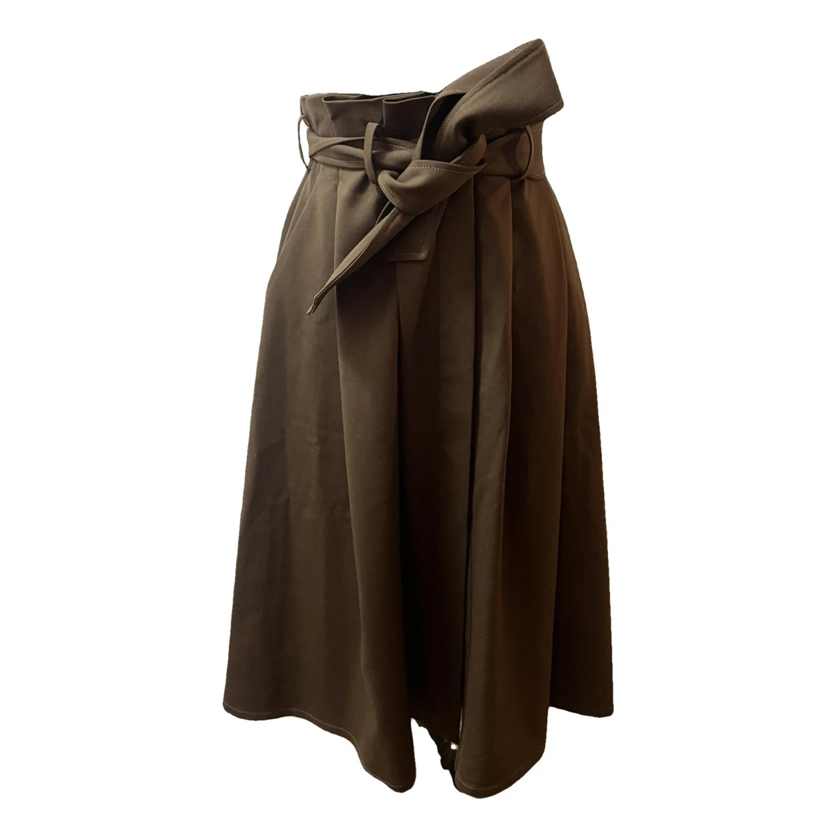 Pre-owned P.a.r.o.s.h Wool Mid-length Skirt In Brown