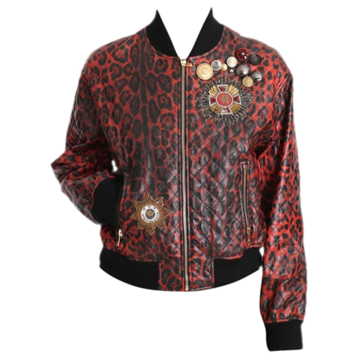 Pre-owned Dolce & Gabbana Leather Jacket In Red