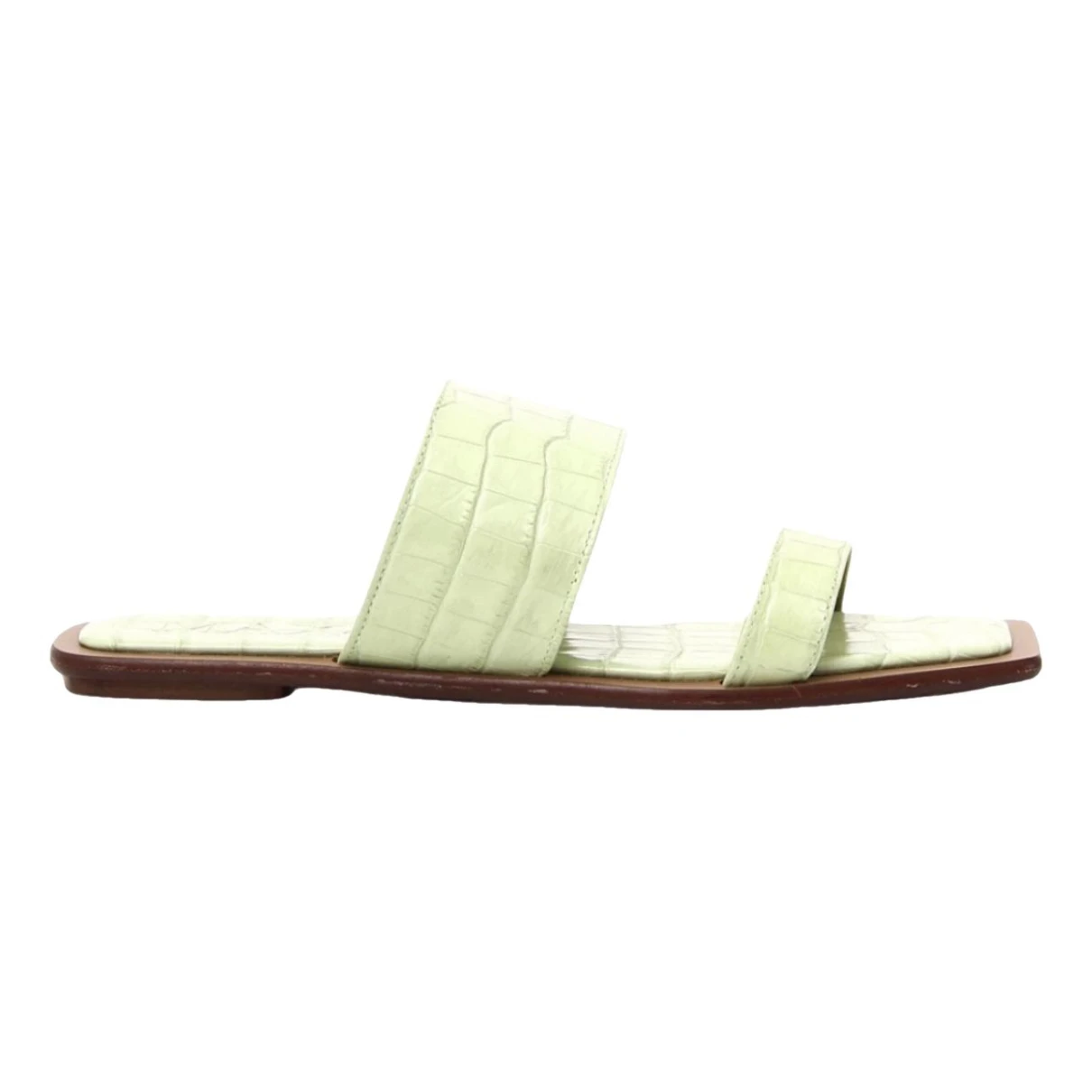 Pre-owned Max Mara Leather Mules In Green