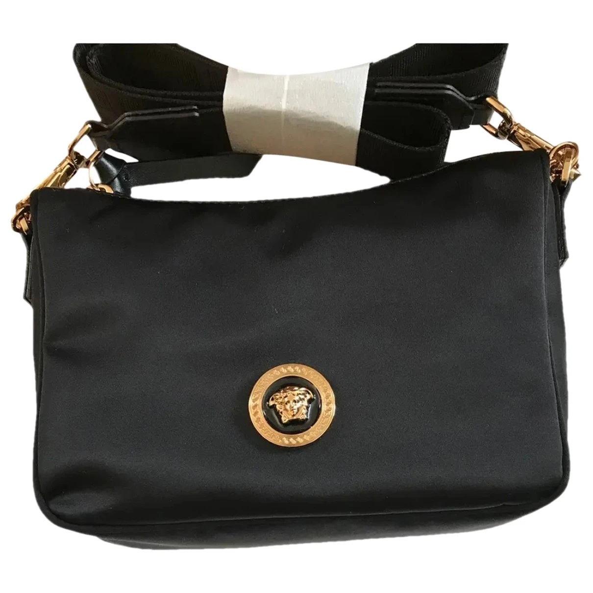 Pre-owned Versace Icon Crossbody Bag In Black