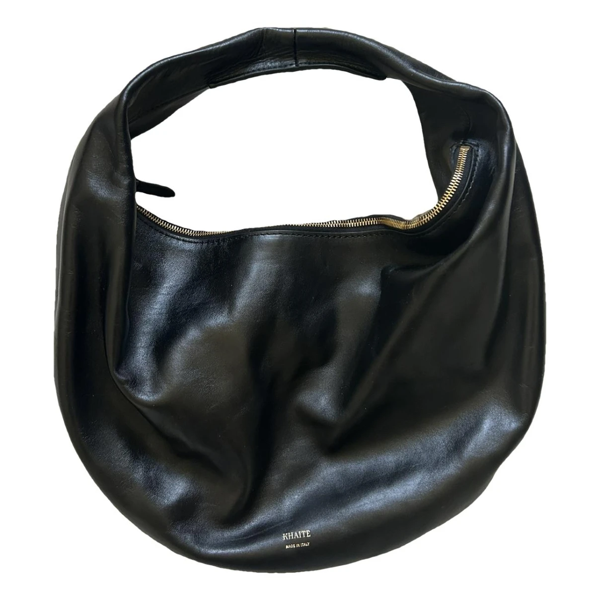 Pre-owned Khaite Olivia Leather Handbag In Black