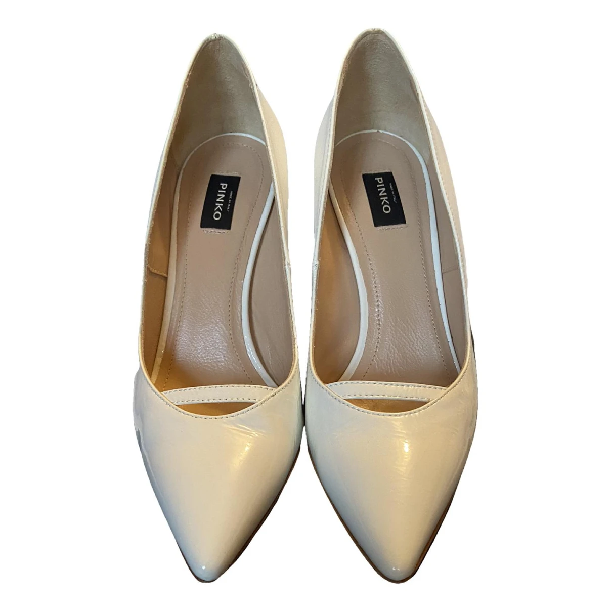 Pre-owned Pinko Leather Heels In White