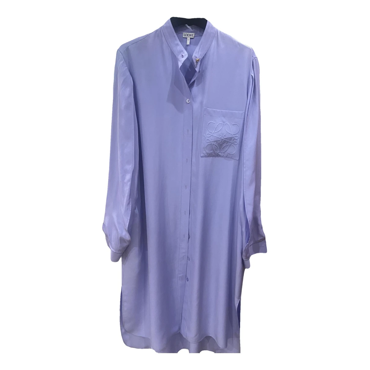 Pre-owned Loewe Silk Mid-length Dress In Purple