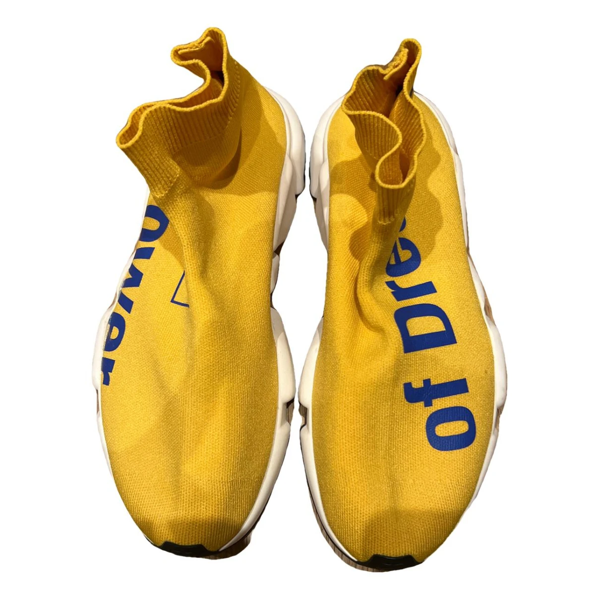 Pre-owned Balenciaga Speed Cloth Trainers In Yellow