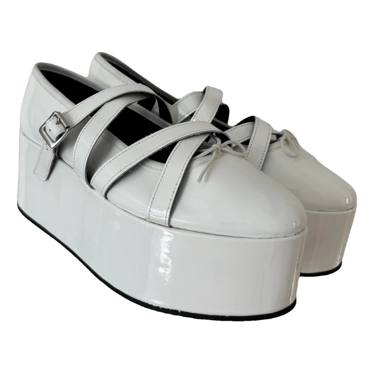 Pre-owned Repetto Patent Leather Ballet Flats In White