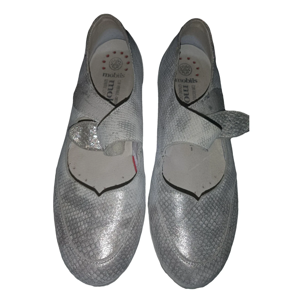 Pre-owned Mephisto Leather Ballet Flats In Silver