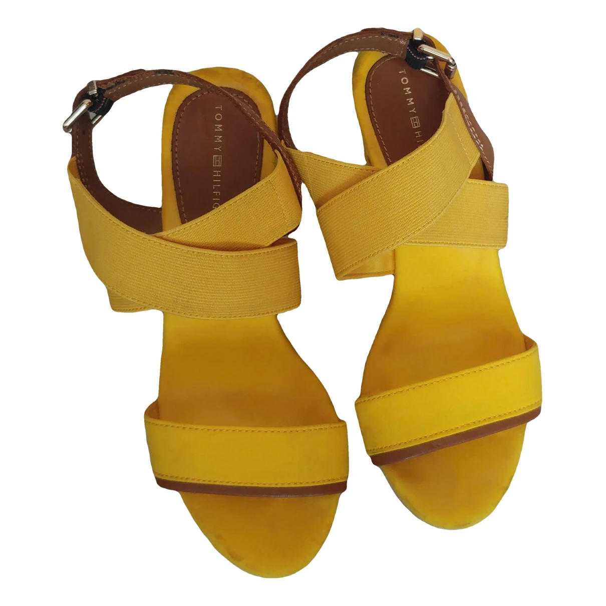 Pre-owned Tommy Hilfiger Cloth Sandal In Yellow