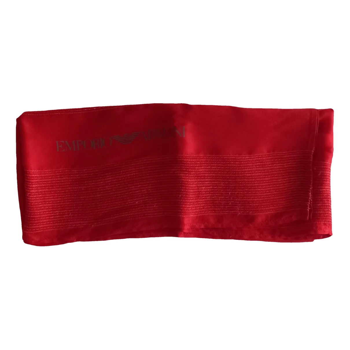 Pre-owned Emporio Armani Silk Neckerchief In Red