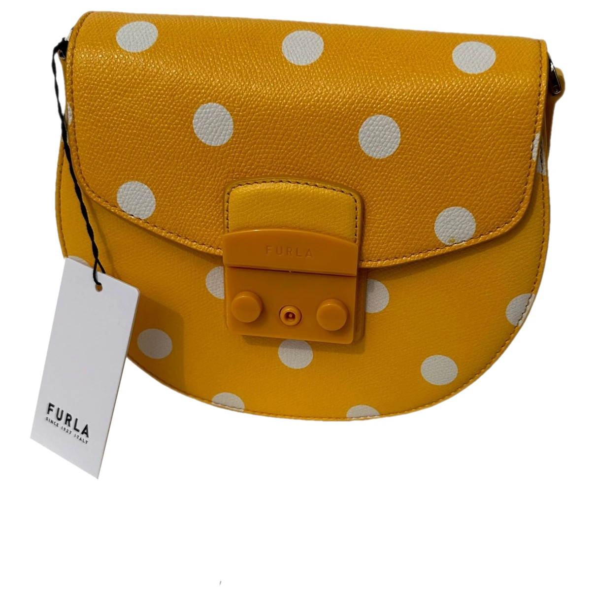 Pre-owned Furla Leather Tote In Yellow