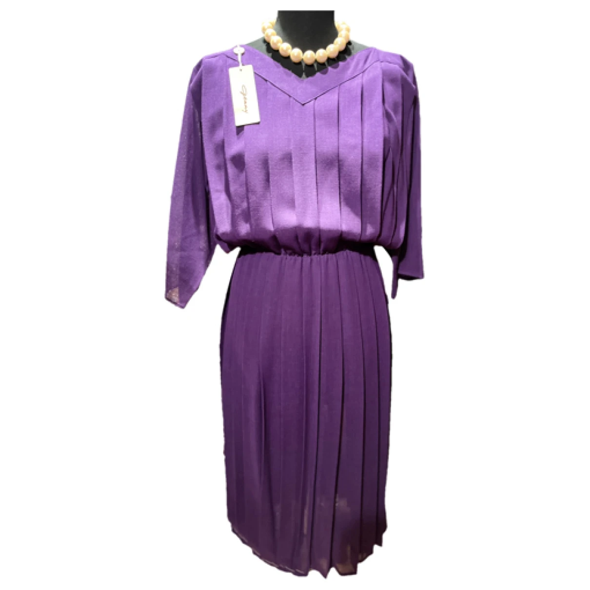 Pre-owned Genny Wool Maxi Dress In Purple