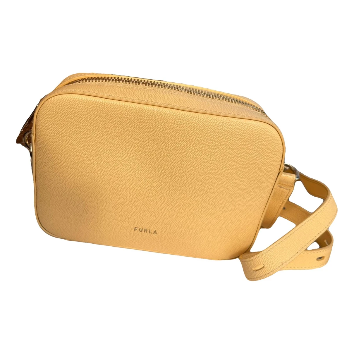 Pre-owned Furla Metropolis Leather Handbag In Yellow