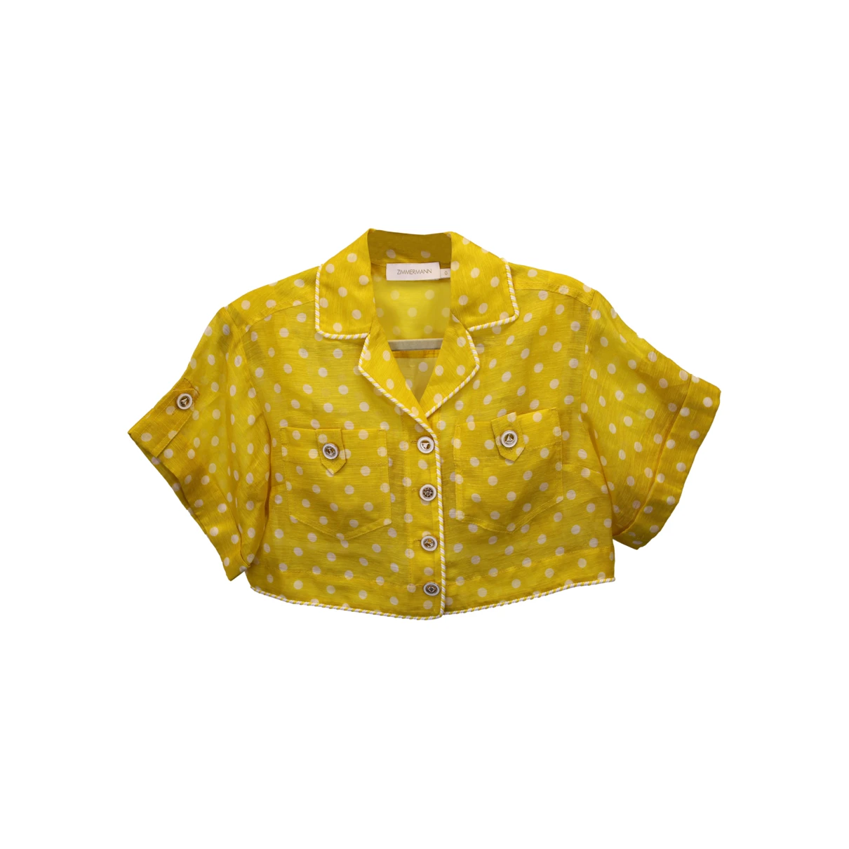 Pre-owned Zimmermann Linen Top In Yellow