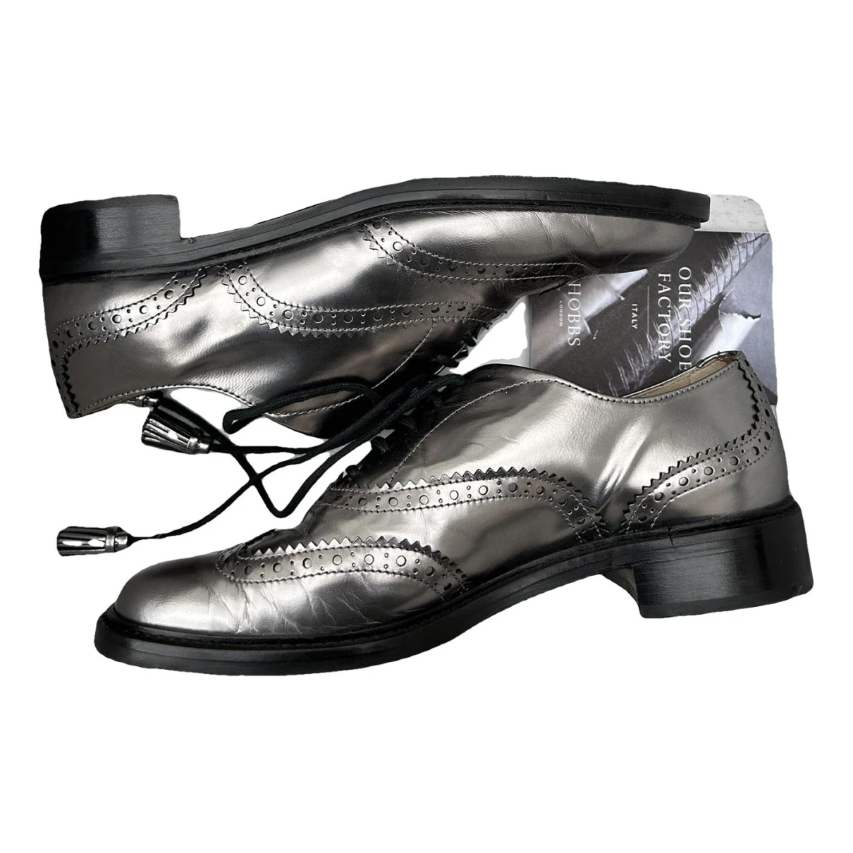 Pre-owned Hobbs Leather Flats In Silver