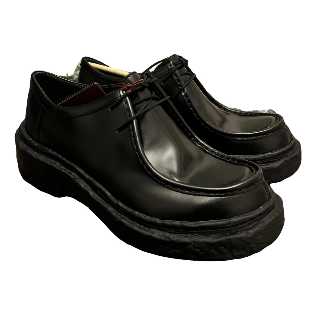 Pre-owned Camper Leather Flats In Black