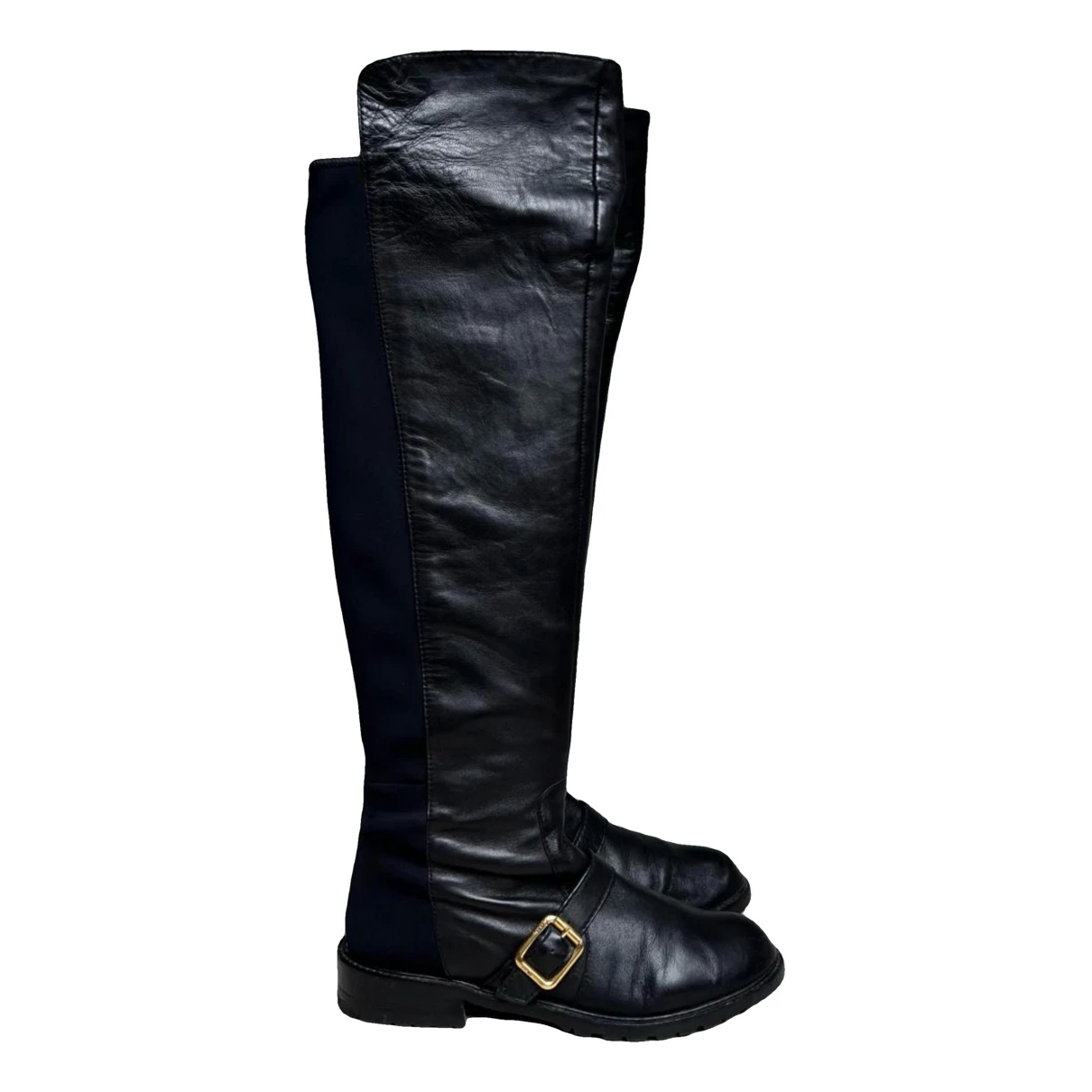 Pre-owned Marc Jacobs Leather Riding Boots In Black