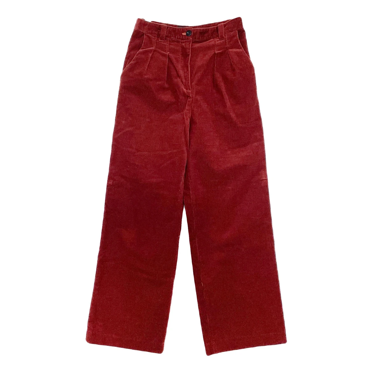 Pre-owned Apc Trousers In Burgundy