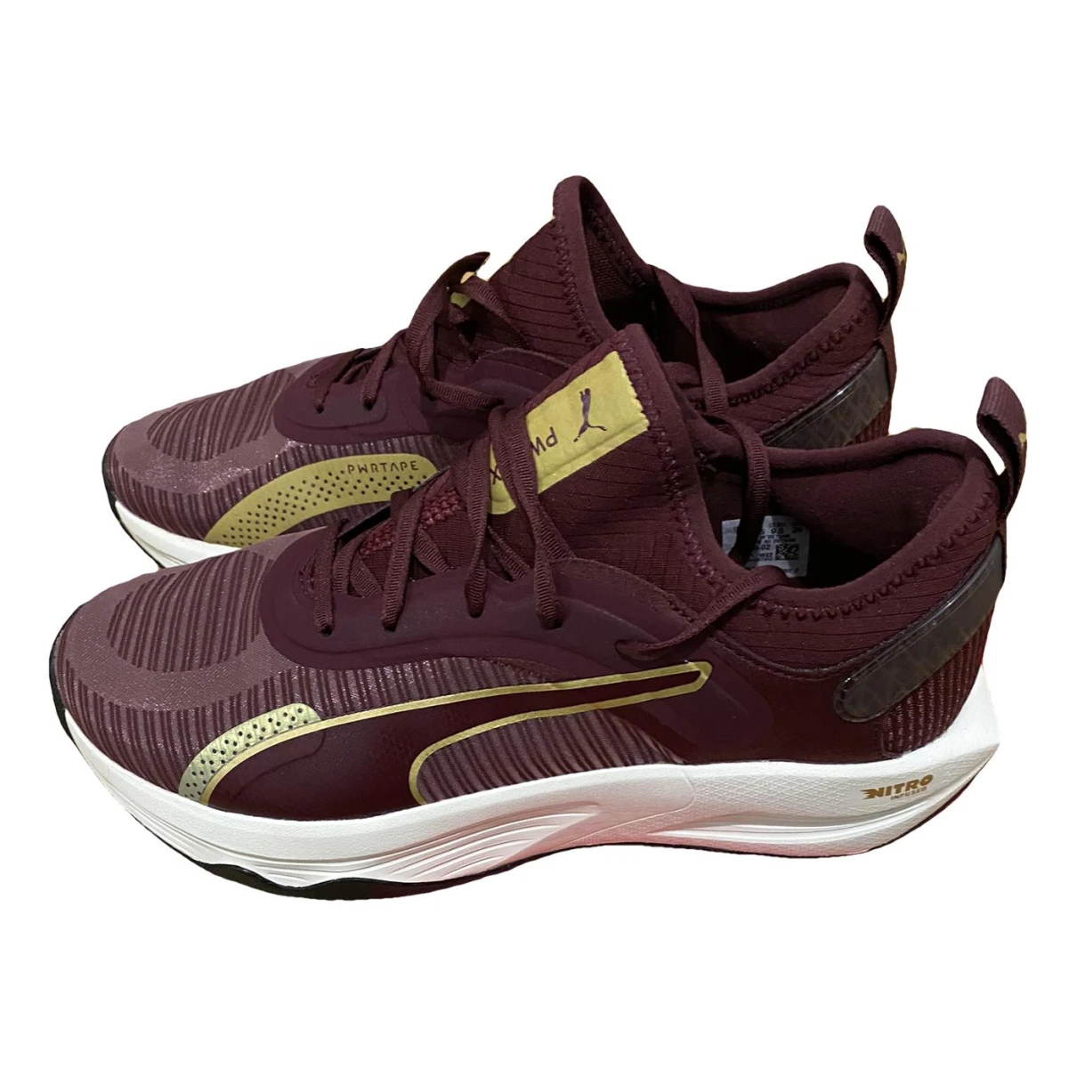 Pre-owned Puma Trainers In Burgundy