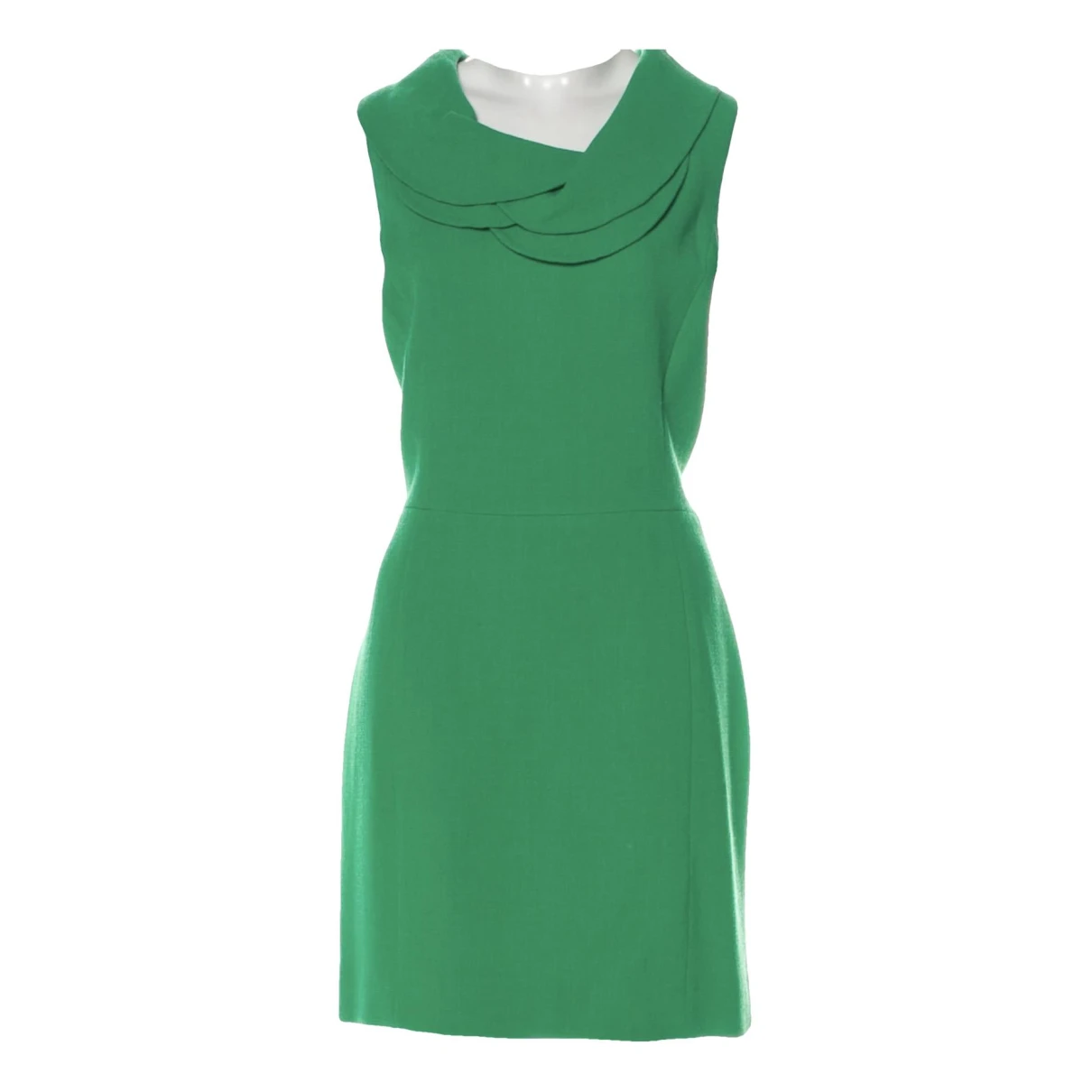 Pre-owned Oscar De La Renta Wool Mini Dress In Green