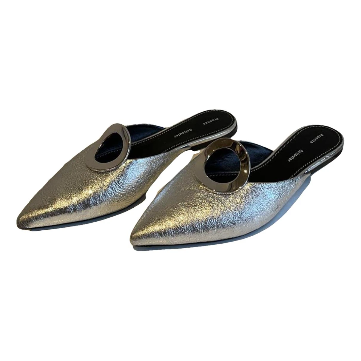 Pre-owned Proenza Schouler Leather Flats In Silver
