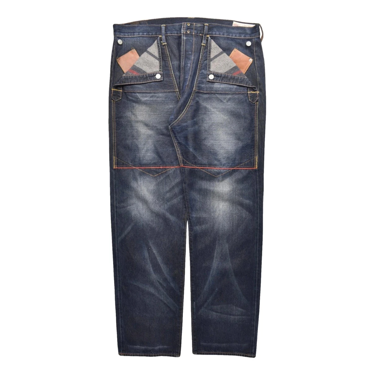 Pre-owned Evisu Straight Jeans In Navy