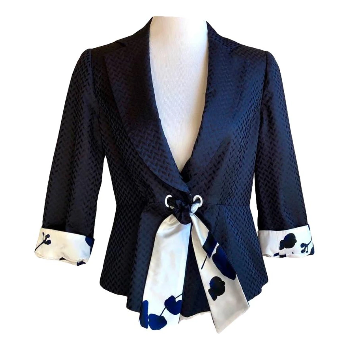 Pre-owned Armani Collezioni Silk Jacket In Blue